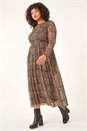 Natural  Curve Animal Print A-Line Stretch Dress, Image 3 of 9