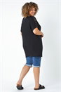 Black Curve Lace Trim T-Shirt, Image 3 of 5