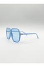 Blue Oversized Lightweight Square Frame Sunglasses in Blue, Image 2 of 6
