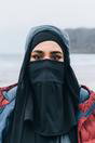 Black Wo Silk Hijab Liner for Hiking, Image 5 of 5