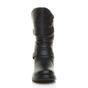Black Low Wedge Heel Comfort Calf Biker Boots, Image 6 of 6
