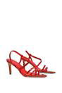Red XY LONDON Red 'Theodora' Strappy Pointed Toe Stiletto Heel Sandal Shoes, Image 3 of 5