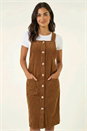 Chocolate Corduroy Pinafore Midi Dress, Image 5 of 5
