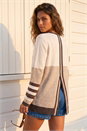 Neutral Colour Block Stripe Jumper, Image 2 of 4