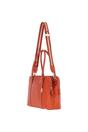 Orange 'Cuore di Cuoio' 3 Section Large Leather Handbag, Image 3 of 4