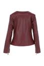 Wine Ashwood Leather Wine 'Francesca' Collarless Real Leather Fashion Jacket, Image 4 of 5