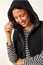 Black Reversible Hooded Knit Gilet, Image 1 of 8