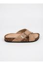 Khaki iKrush Khaki Ruby Womens Studded Criss Cross Slide Sandals, Image 4 of 4