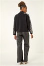 Black Wave Sleeve Knit Jumper, Image 3 of 5