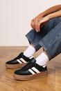 Black 'Brisa' Platform Lace Up Trainers with Side Stripes, Image 8 of 8
