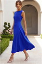 Royal Blue Fit & Flare Midi Dress, Image 1 of 4