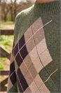 Khaki Petite Argyle Jumper, Image 4 of 4