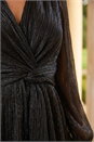 Black Petite Shimmer Twist Stretch Top, Image 4 of 4