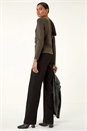 Khaki Rose Front Knit Top, Image 3 of 5