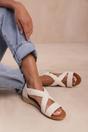 Cream 'Eleanor' Wide Fit Low Wedge Shoes, Image 2 of 2