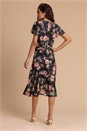 Pink Floral Print Wrap Midi Dress, Image 2 of 5