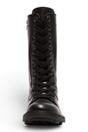 Black Womens Leather Ankle Boots-NOLE175, Image 2 of 6