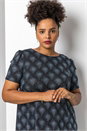 Silver Curve Glitter Print Shift Dress , Image 2 of 4