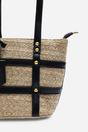 Black Alaia Small Raffia Bag with Studd Detail and Cross Body Strap, Image 3 of 5