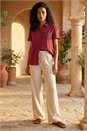 Rust Crochet Pocket Button Shirt, Image 2 of 4