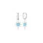 Silver Blue Opal Northernstar Drop Hoop Earring Sterling Silver, Image 1 of 2