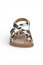 Black Womens "April" Micro Wedge Strappy Sandals, Image 4 of 6