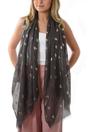 Dark Grey Sarta Dark Grey Bee Print Lightweight Foil Scarf, Image 1 of 3