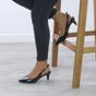 Black Mid Heel Slingback Pointed Toe Court Shoes, Image 5 of 6