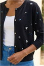 Black Floral Embroidered Knit Cardigan, Image 4 of 4