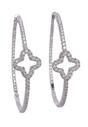 Silver Clover Hoop Earrings, Image 1 of 5