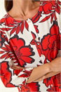 Red Petite Floral Buttoned Blouse, Image 5 of 5