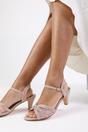 Rose Gold 'Jillian' Diamante Mesh Strappy Heel, Image 2 of 4