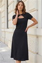 Black Petite Keyhole Dress, Image 1 of 4