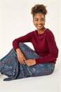 Denim Ditsy Floral Print Stretch Skirt, Image 2 of 5