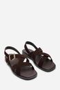 Dark Brown Where's That From Dark Brown Capri Cross Over Open Toe Sandal, Image 4 of 6