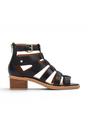 Black Womens Soft Block Heel Sandals W3H-1823, Image 1 of 8