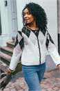 Natural  Petite Buttoned Argyle Knit Cardigan, Image 7 of 7