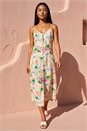 Stone Petite Strappy Button Through Dress, Image 2 of 4
