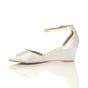 White AJVANI White Mid Wedge Heel Ankle Strap Sandals, Image 3 of 6