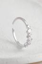 Silver Sterling Silver Baguette CZ Adjustable Ring, Image 1 of 2