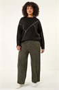 Khaki Curve Paisley Wide Leg Culottes, Image 2 of 5