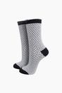 Grey Sock Talk Grey Polka Dots Combed Cotton Glitter Socks, Image 1 of 4