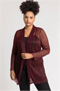Red Curve Plisse Metallic Kimono, Image 1 of 4