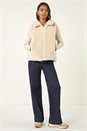 Cream  Reversible Fur Zip Gilet, Image 6 of 7