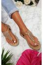 Cream iKrush Cream Orlagh Diamante Embellished Sandals, Image 2 of 8