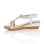 Silver AJVANI Silver Mid Wedge Diamante Slingback Sandals, Image 3 of 6