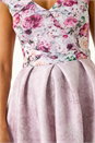 Pink Sweetheart Neck Floral Premium Stretch Midi Dress, Image 5 of 5