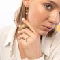 Gold Sterling Silver Rhombus 3D Pearl Necklace and Earring Set, Image 7 of 8