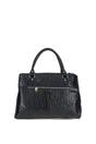 Black Ashwood Leather Black 'Borsa Verniciata' Three Section Shoulder Bag, Image 3 of 4