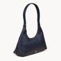 Navy Assots London Navy 'LARA' Pebble Grain Real Leather Shoulder Bag, Image 2 of 6